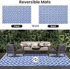 Smiry Outdoor Rug 10x14 ft Waterproof Reversible Boho Mat - Image 3