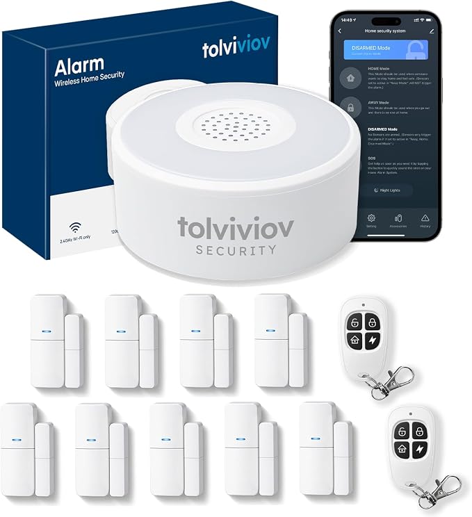 tolviviov Home Alarm System, 12 Pieces Smart Home Alarm Security System DIY No by tolviviovDirect