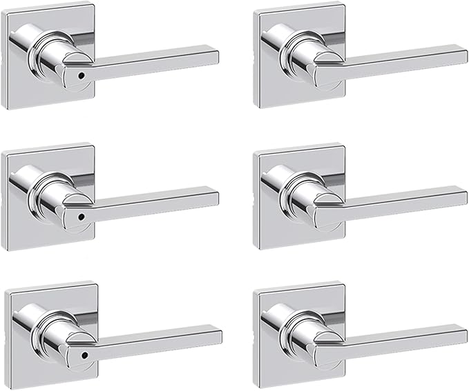 Kwikset Casey Hallway Passage and Bed/Bath Privacy Door Handle 6 Pack, 3 by Kwikset