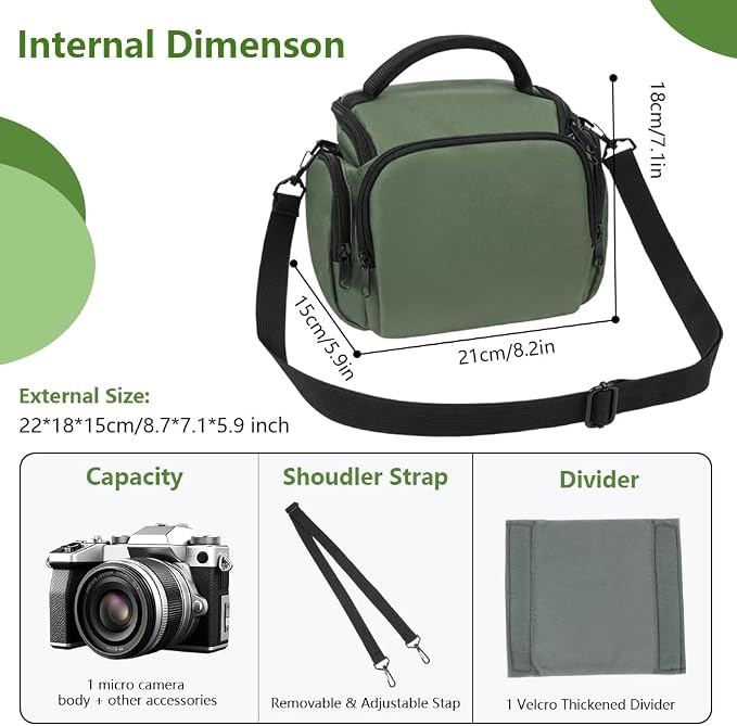 Ainiv DSLR Camera Bag, Waterproof Anti-Shock SLR Camera Case, Large Adjustable - Image 2