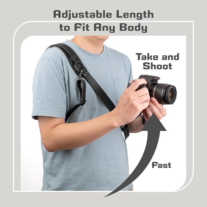 Leather Camera Harness for 1 Camera, Single Camera Strap for Photographers - Image 6
