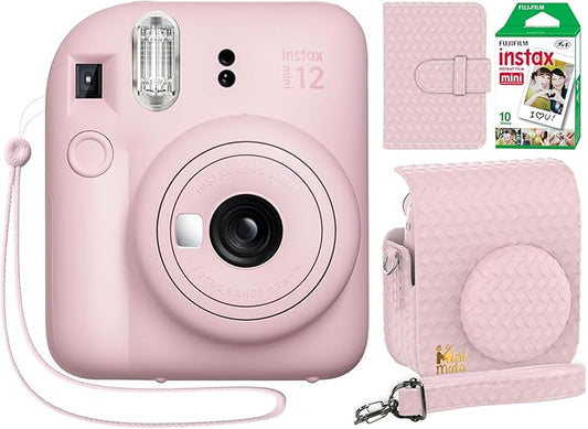 Fujifilm Instax Mini 12 Instant Camera Blossom Pink + Minimate Custom Designed by FUJIFILM