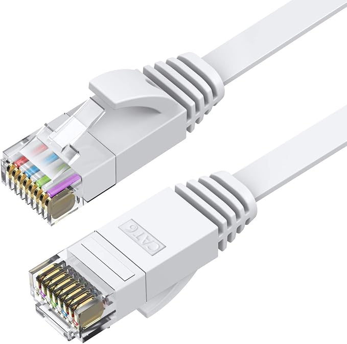 BUSOHE Cat6 Ethernet Cable 20 FT 2Pack White, Cat-6 Flat Internet LAN Network - Image 5