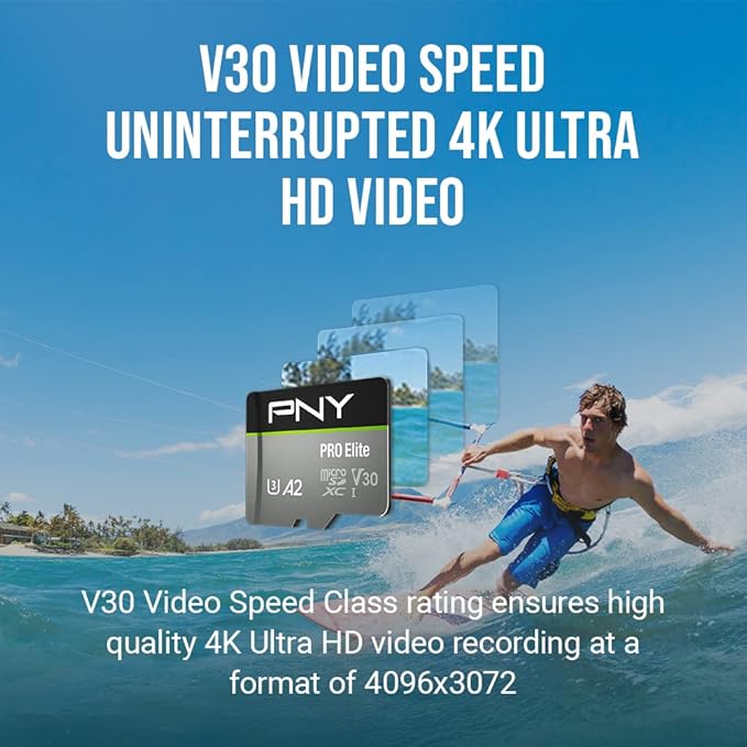 PNY P-SDU256V32100PRO-GE 256GB PRO Elite Class 10 U3 V30 microSDXC Flash Memory - Image 4