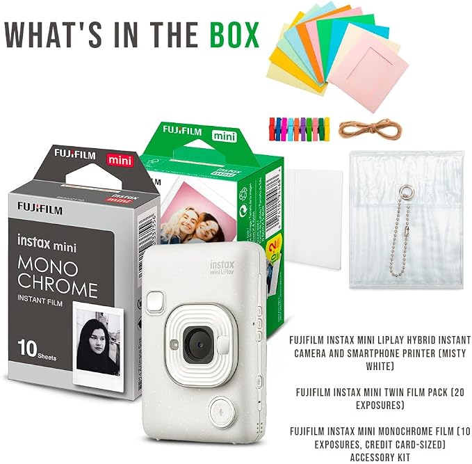 Fujifilm Instax Mini LiPlay Hybrid Instant Camera and Smartphone Printer Bundle - Image 7