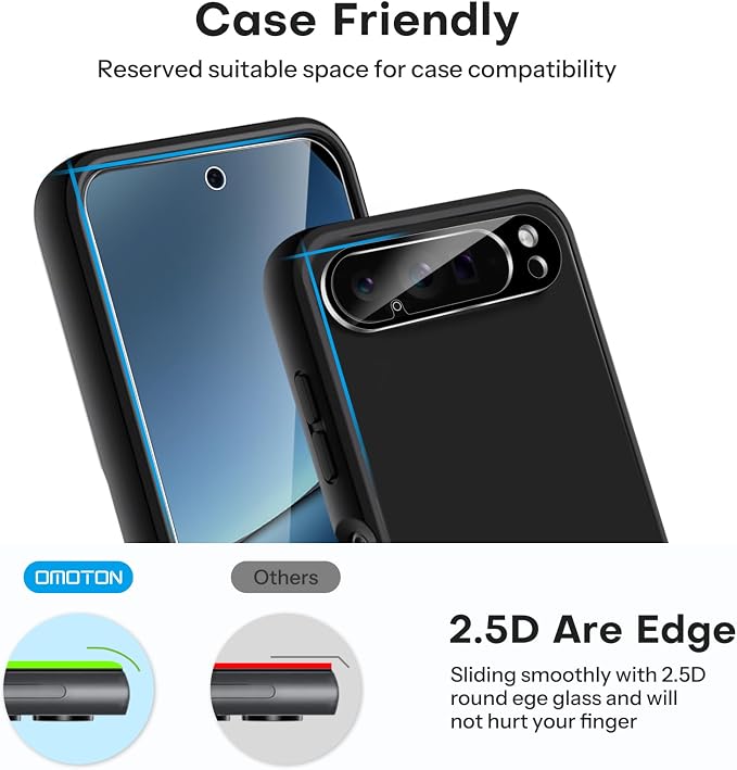 OMOTON 3+2 Pack for Google Pixel 10 Pro XL Screen Protector 6.8 Inch 2025 - Image 4