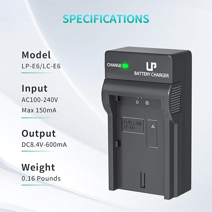 LP LP-E6 LP E6N Battery Charger, Charger Compatible - Image 5