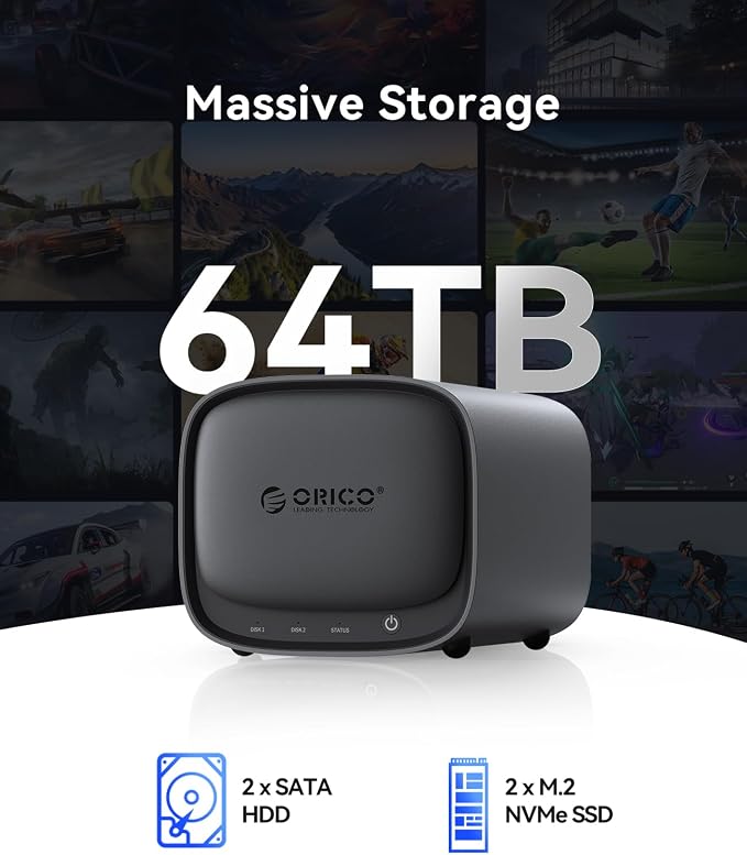 ORICO Network Attached Storage, Link Sharing & Remote Access, AI Albums & 4K - Image 3