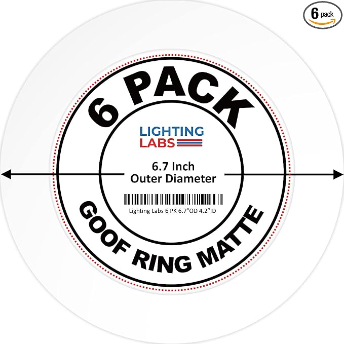 6 Pack Matte White Goof Trim Ring by LightingLabs