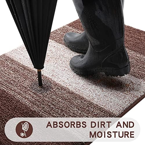 Kitinjoy Indoor Outdoor Door Mat, 48x30 Non-Slip Dirt Trapper Doormats - Image 2