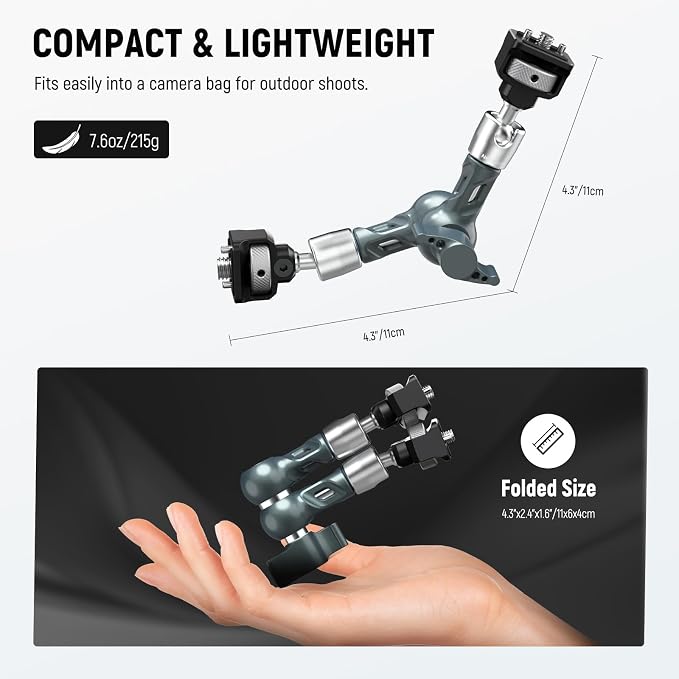 NEEWER 7" Articulating Magic Arm, Camera Monitor Mount Ball Heads Anti Twist - Image 6