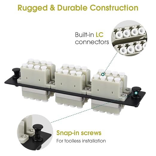 LC/MM Fiber Patch Panel, 6 Multimode Gray 4 Channels LC Adapters, 24 Fiber Ports - Image 6