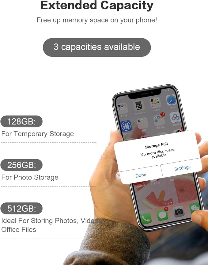 512GB Photo Stick for Phone, Qainerly USB Flash Drive for Phone All Models - Image 5