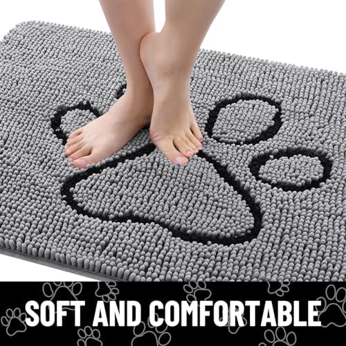 Smiry Dog Door Mat for Muddy Paws, Absorbent Non Slip Dirt Trapper - Image 4