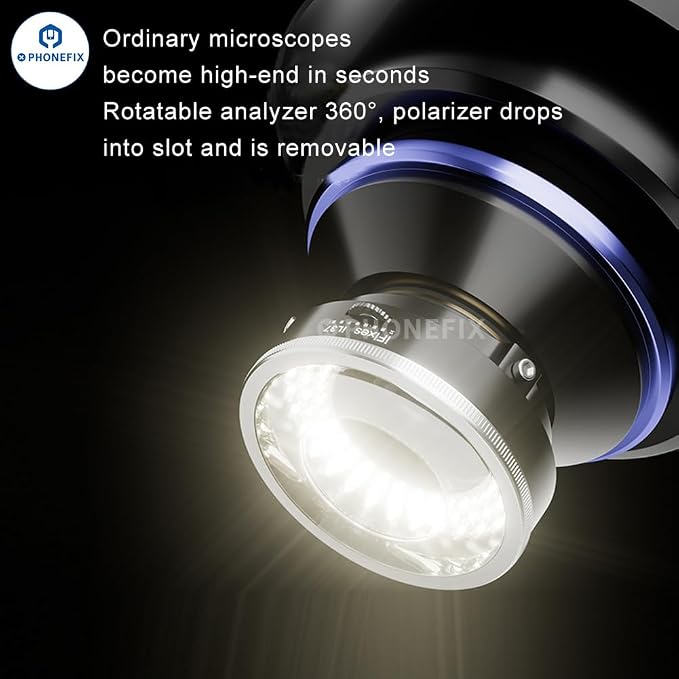 Microscope Polarized 96-LED Ring Light Anti Glare Microscope Lamp Illuminator - Image 2