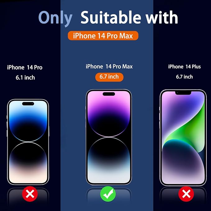 Ferilinso 3 Pack for Apple iPhone 14 Pro Max Privacy Screen Protector Tempered - Image 2
