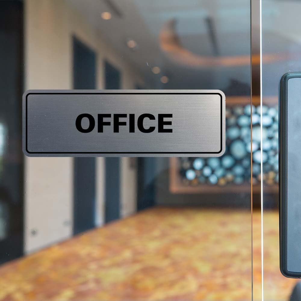 Signs ByLITA Standard Office Sign - Professional Business Signage - Easy to Install (White/Red) - Small 2 Pack