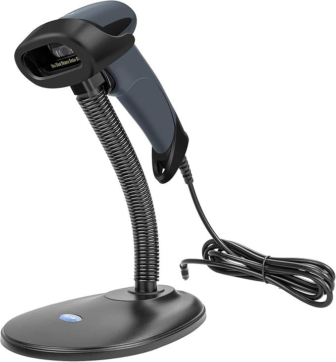 NETUM USB Barcode Scanner with Stand Wired Handheld Bar Code Reader 1D CCD by NETUM