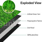 Fas Home Artificial Grass Turf 14FTx49FT, 1.38" Pile Height Realistic Synthetic - Image 4