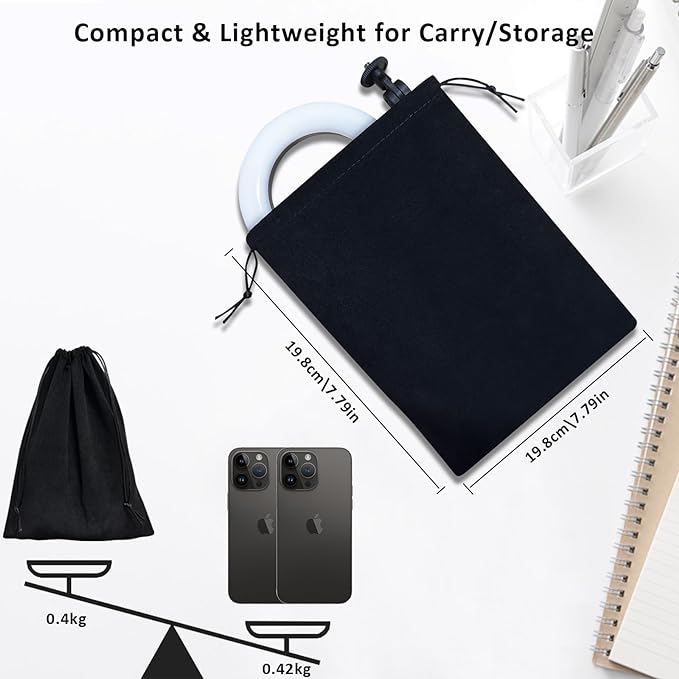 Desk Ring Light with Telescopic Stand, Travel Desktop Hola Light - Image 6