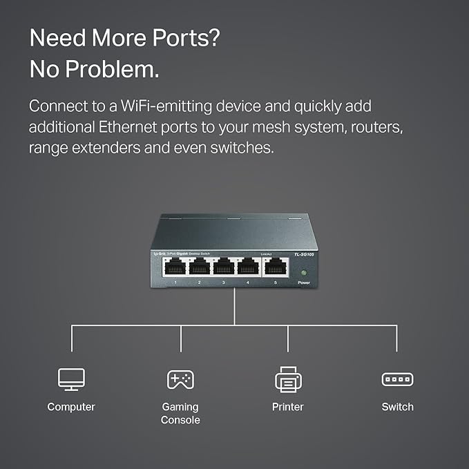TP-Link 5 Port Gigabit Ethernet Network Switch | Ethernet Splitter | Sturdy - Image 4