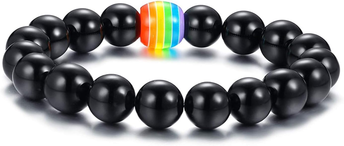 Nanafast Titanium Stainless Steel Rainbow LGBT Pride Bracelet Handmade Braided - Image 3