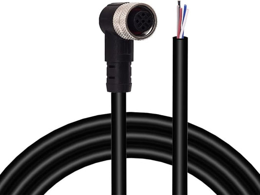 M12 Female 5 Pin Right Angle 6.5Ft/2M Connector Aviation Link Cable by Lonlonty
