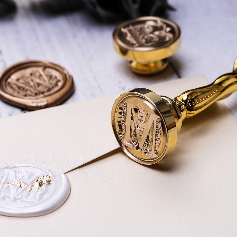Letter U Sealing Wax Stamp, U Alphabet Wax Seal Stamp for Sealing Wax, Lucky Goddness Alphabet Brass Wax Stamp