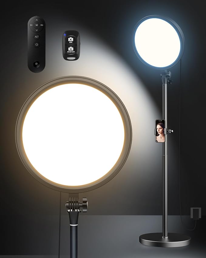 Aureday 12” Ring Light with Stand and Phone Holder, 79” Tall LED Circle Light by Aureday