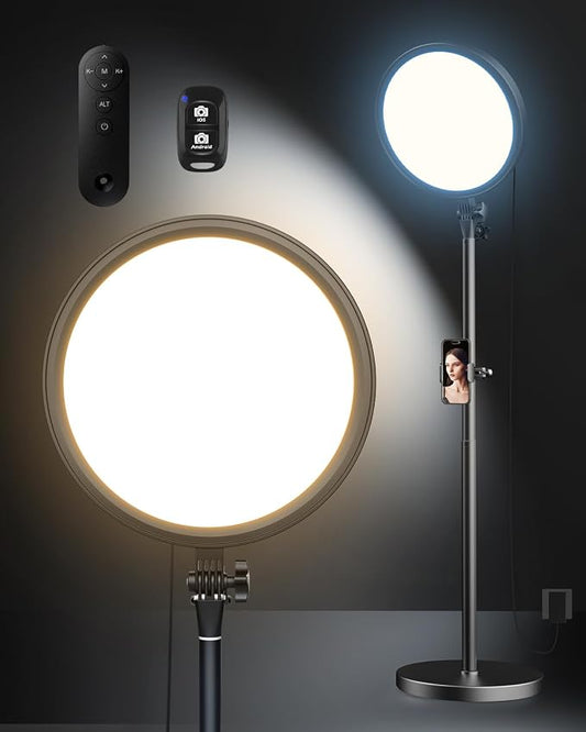 Aureday 12” Ring Light with Stand and Phone Holder, 79” Tall LED Circle Light by Aureday