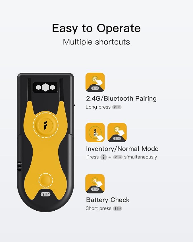 Inateck 2D Bluetooth Scanner, Mini and Portable, Support Barcodes on Screen - Image 4