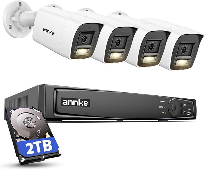 ANNKE H1200 12MP Security Camera System, H.265+ 8CH NVR, 4X 12 Megapixel UHD by ANNKE