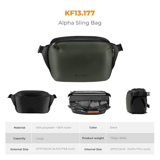 K&F CONCEPT Camera Sling Bag Crossbody Bag Waterproof Camera Shoulder Backpack - Image 8
