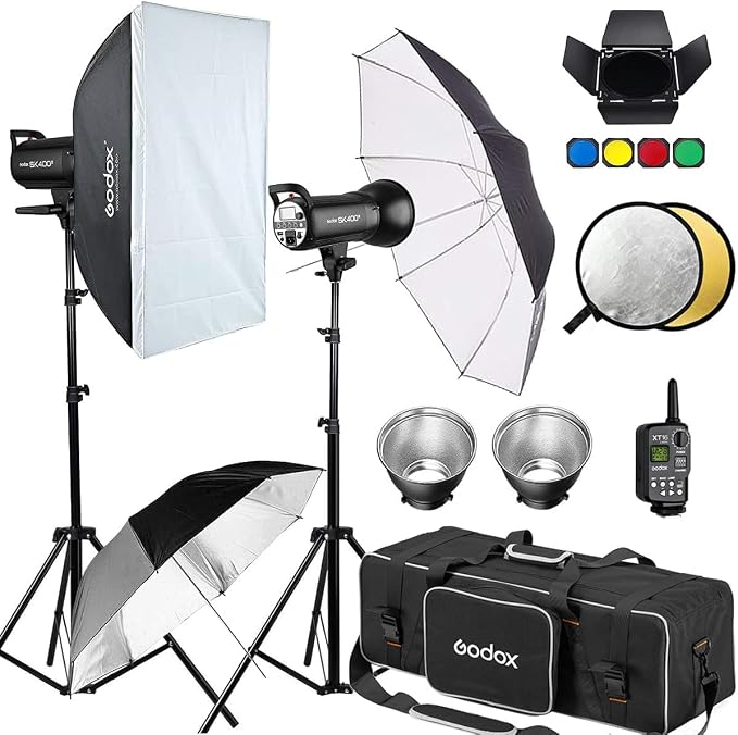 Godox 800W Professional Studio Flash Light Kit, 2-Light Godox SK400II Photo by GODOX