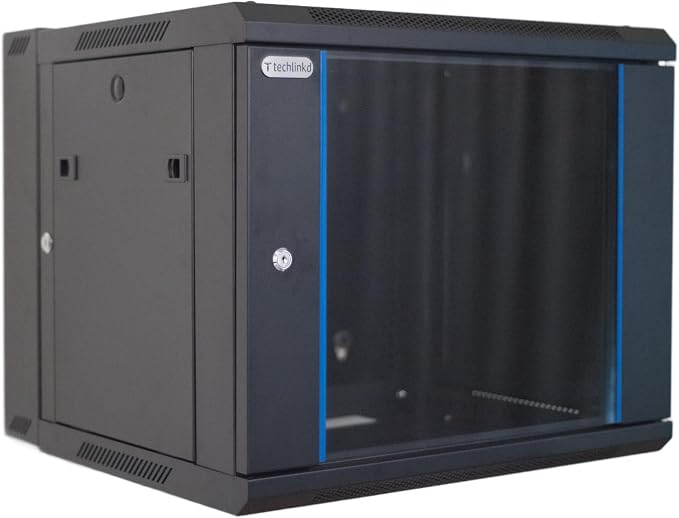 9U Wall Mount IT Cabinet Enclosure Hinged Double Section Swing Out 19-Inch - Image 4