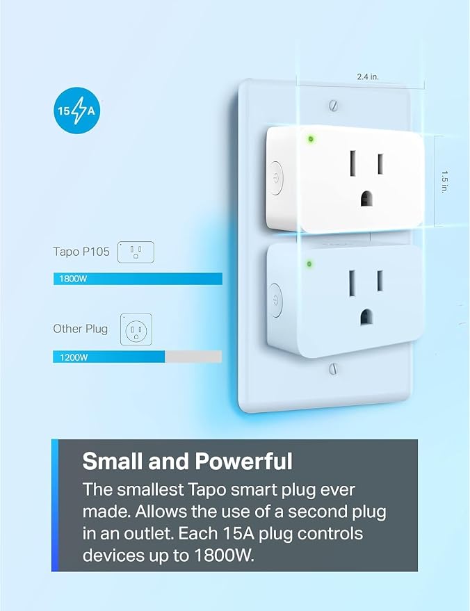 TP-Link Tapo Smart Plug Mini 15A, Smart Home Wi-Fi Plug, Super Easy Setup - Image 5
