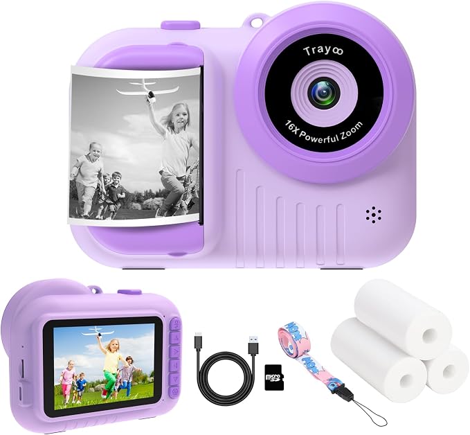 Kids Camera Instant Print, 3.5 Inch Screen Kids Digital Camera Instant by Trayoo
