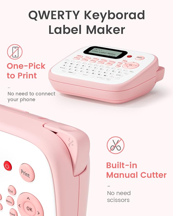 Vixic Pink Label Maker, D210S Label Maker Machine - Image 4