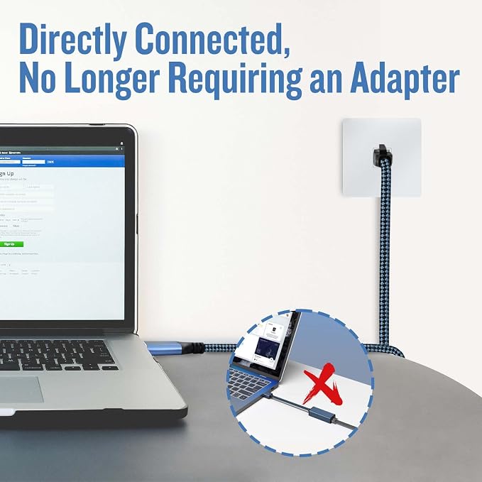 USB C to Ethernet Cable, 50Ft Type C to RJ45 Cable, USB C to Gigabit Ethernet - Image 3