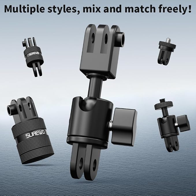 Aluminum 360 Degree Rotation Camera Swivel Mount, Vertical Metal Bracket - Image 8