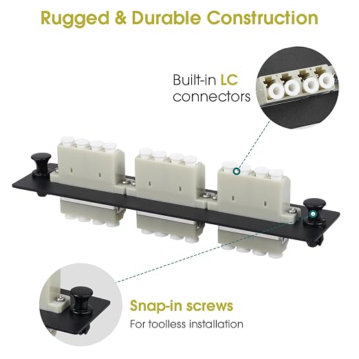 LC/MM Fiber Patch Panel, 3 Multimode Gray 4 Channels LC Adapters, 12 Fiber Ports - Image 6