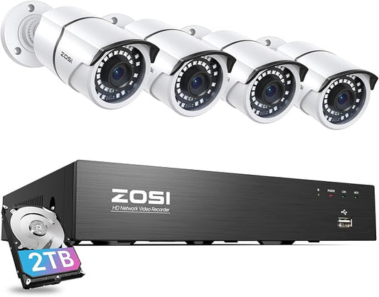 ZOSI 8CH 4K PoE Home Security Camera System, 8 Ports 16CH 8MP NVR by ZOSI