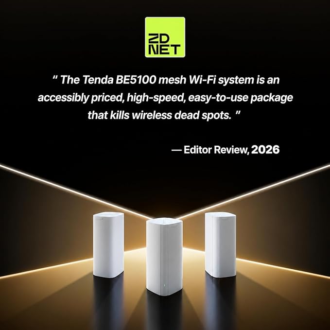 Tenda BE5100 WiFi 7 Mesh WiFi System – Dual-Band Whole-Home Coverage, 1×2.5G + - Image 3