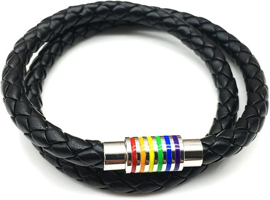 Nanafast Titanium Stainless Steel Rainbow LGBT Pride Bracelet Handmade Braided - Image 3