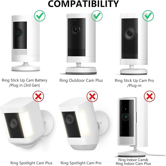 2Pack Ring Camera Wall Mount for Ring Stick Up Cam & Ring Outdoor Cam Plus - Image 2