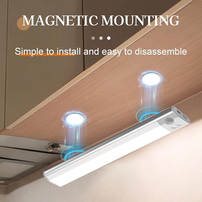 Rechargeable LED Night Light, 11.8" Motion Sensor Under Cabinet Light - Image 8