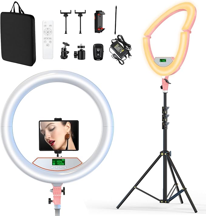22" Large Ring Light with Stand, Foldable LED Big Ring Light Tripod by Auriani