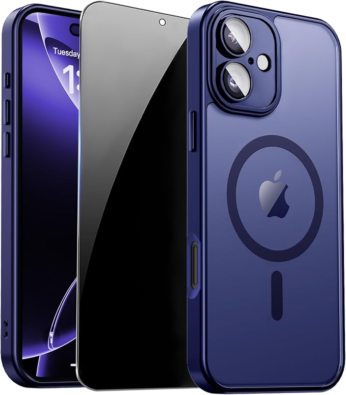 for iPhone 16 Plus Case with Privacy Screen Protector and Camera Protection by ZOZDOKG