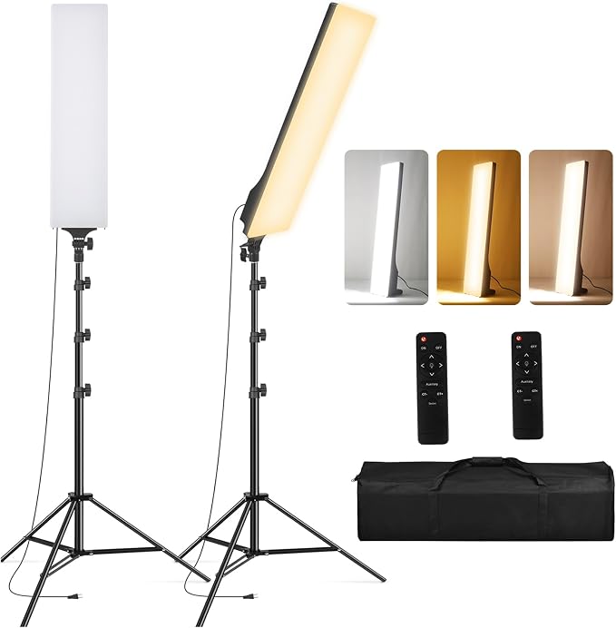 2 Pack LED Video Light Kit 23.6", SEDGEWIN Photography Lighting 2500-7500K by SEDGEWIN