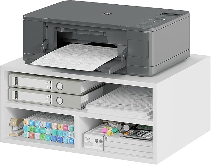 Desktop Printer Table with Storage, 2 Tier Printer Stand by YQJENMW-TreasureFurniture